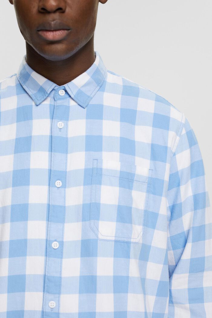 Vichy-checked flannel shirt of sustainable cotton, BRIGHT BLUE, detail image number 2