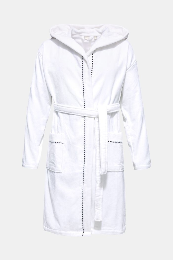 Suede bathrobe made of 100% cotton, WHITE, detail image number 0