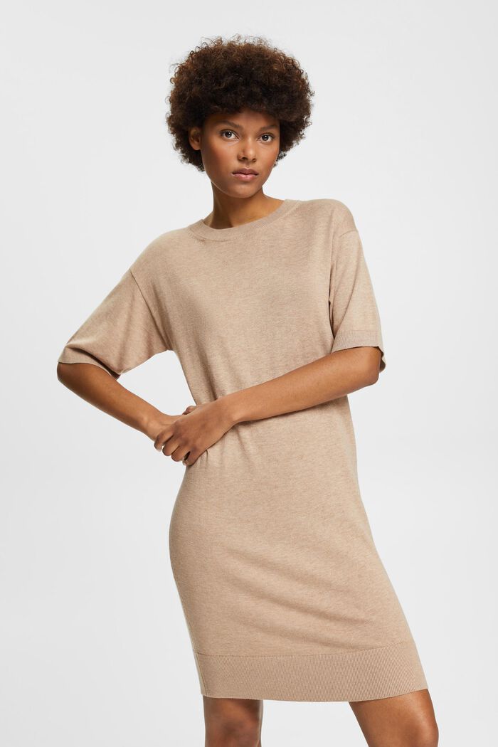 Knitted midi dress, TAUPE, detail image number 0