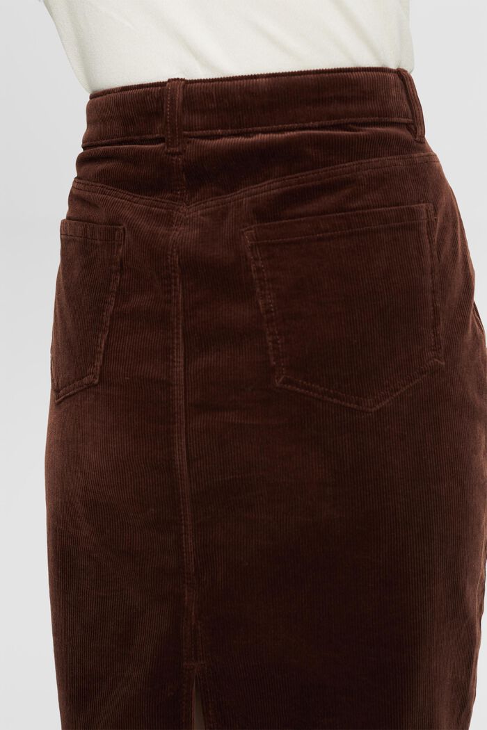 Corduroy Pencil Skirt, BROWN, detail image number 4