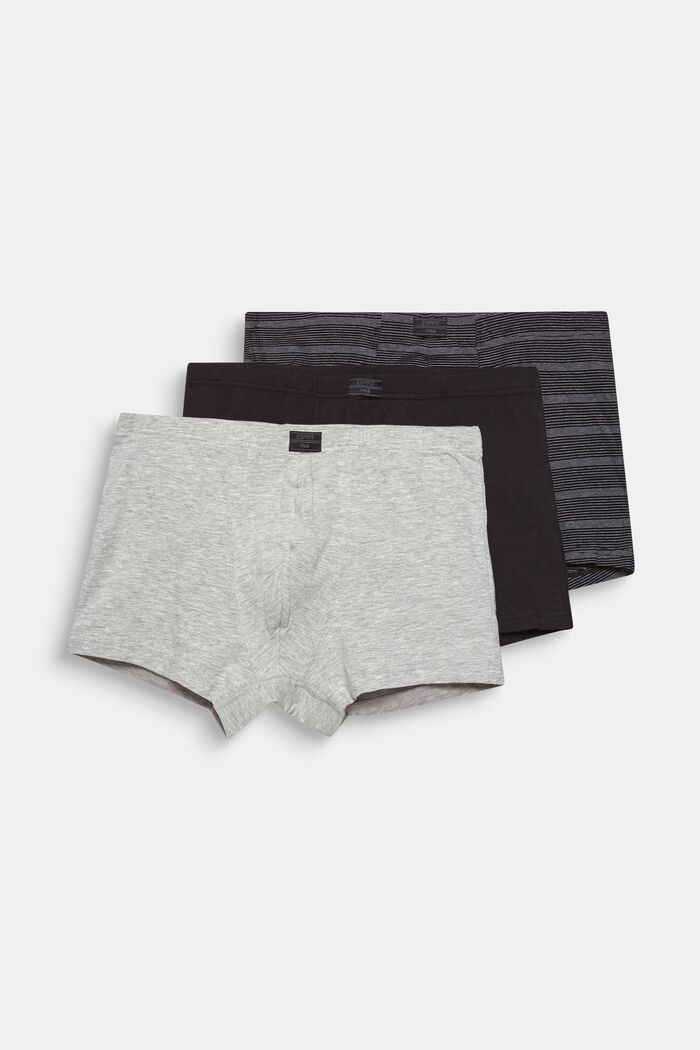Stretch cotton hipster shorts in a triple pack, NEW BLACK, overview
