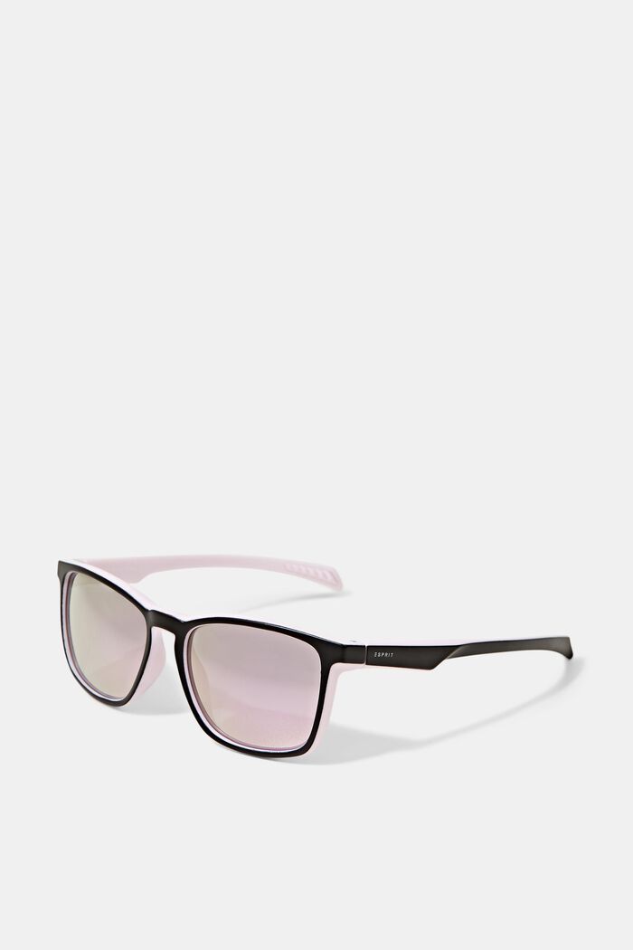 Sports sunglasses with mirrored lenses