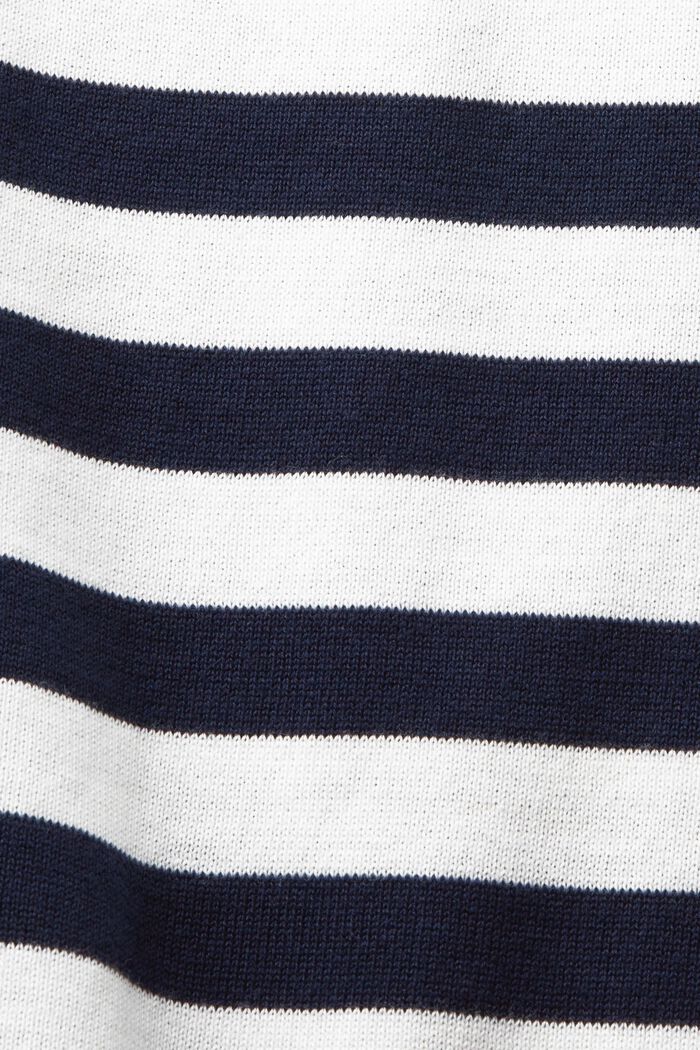 Striped Boatneck Cotton Sweatshirt, NAVY, detail image number 5