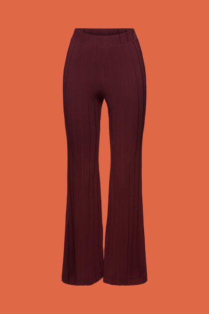 Ribbed Jersey Flared Pants