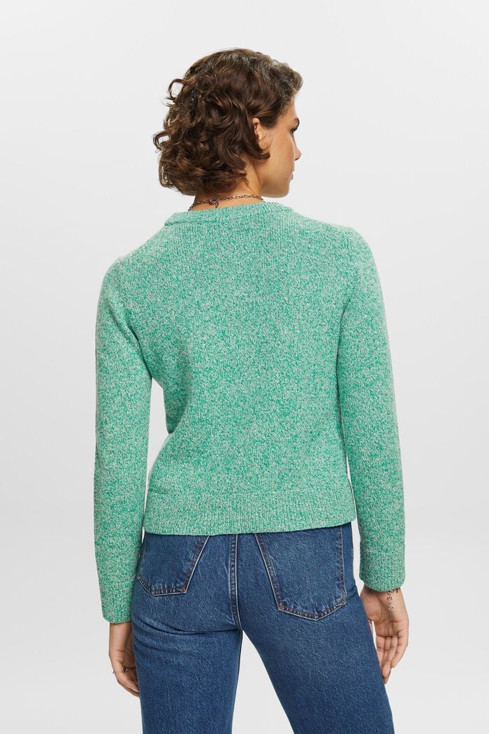 Crewneck jumper, wool blend, GREEN, detail image number 3