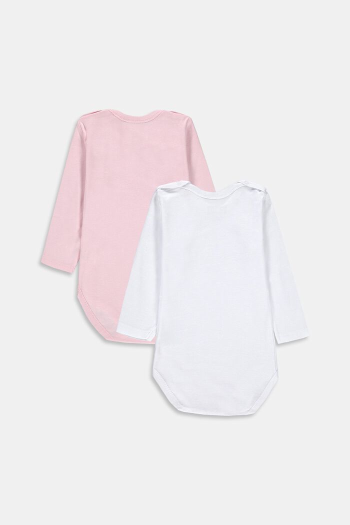 Double pack of romper suits in 100% organic cotton, BLUSH, detail image number 1