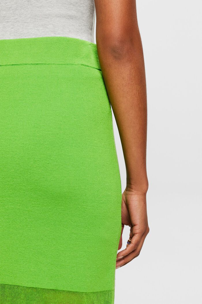 Linen-Blend Midi Skirt, CITRUS GREEN, detail image number 4