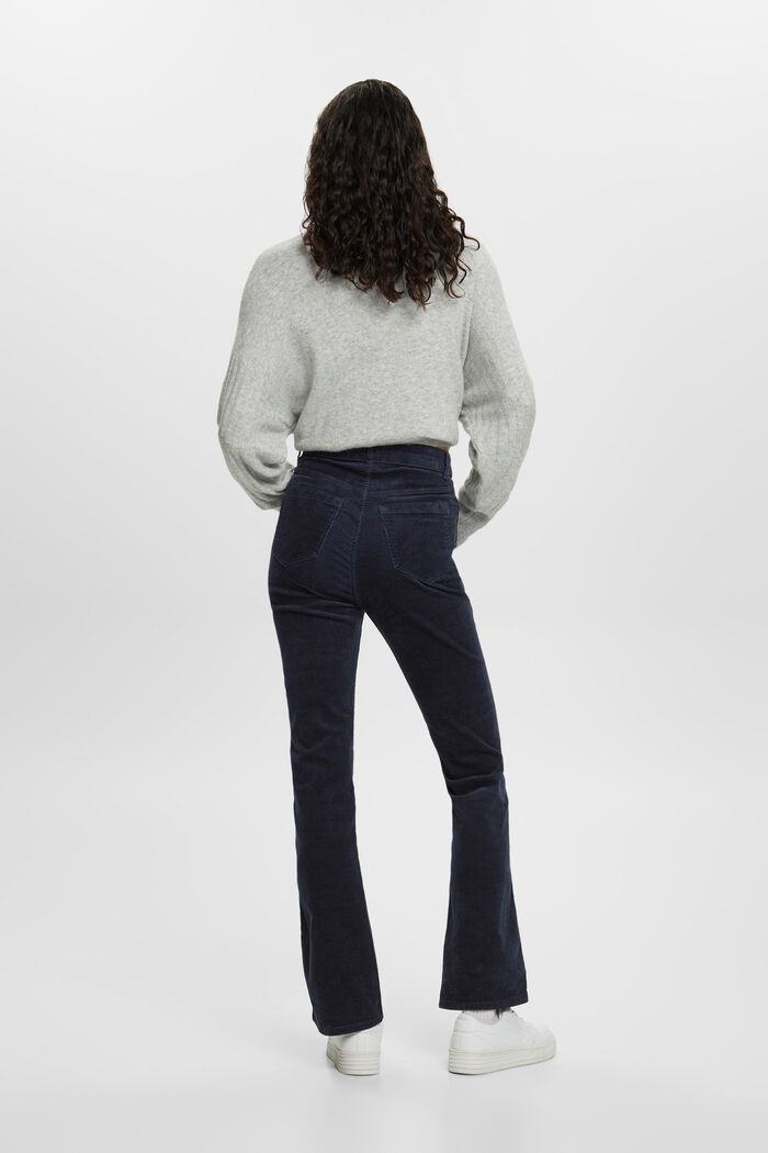 High-Rise Bootcut Fit Corduroy Trousers, NAVY, detail image number 3
