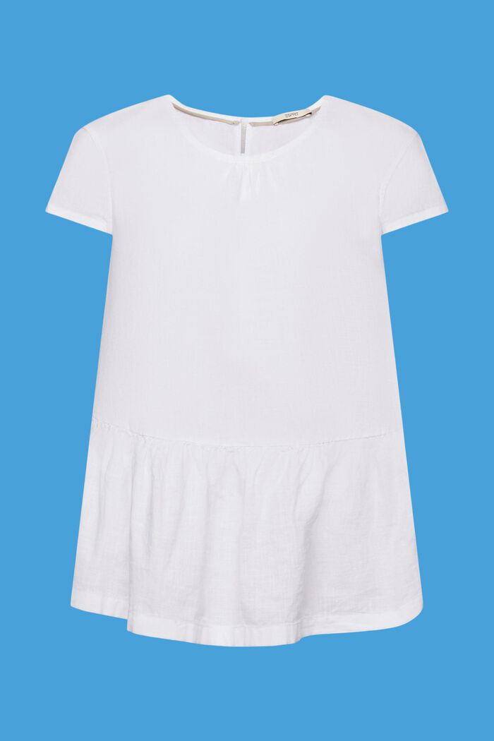 Sustainable cotton blouse with short-sleeves, WHITE, detail image number 5