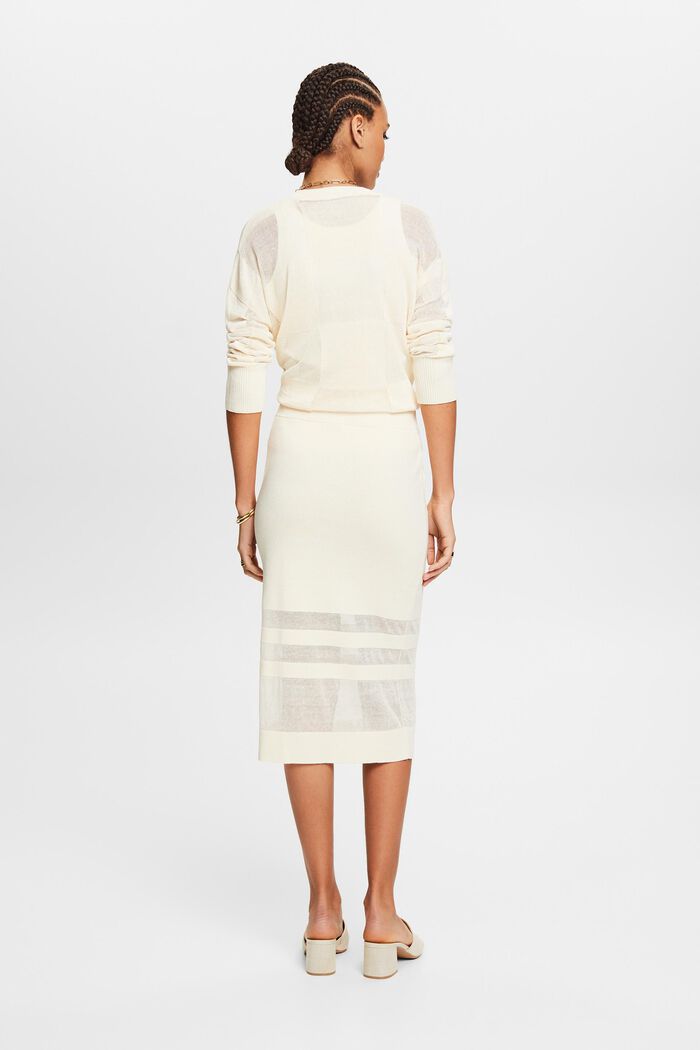 Linen-Blend Midi Skirt, CREAM BEIGE, detail image number 2