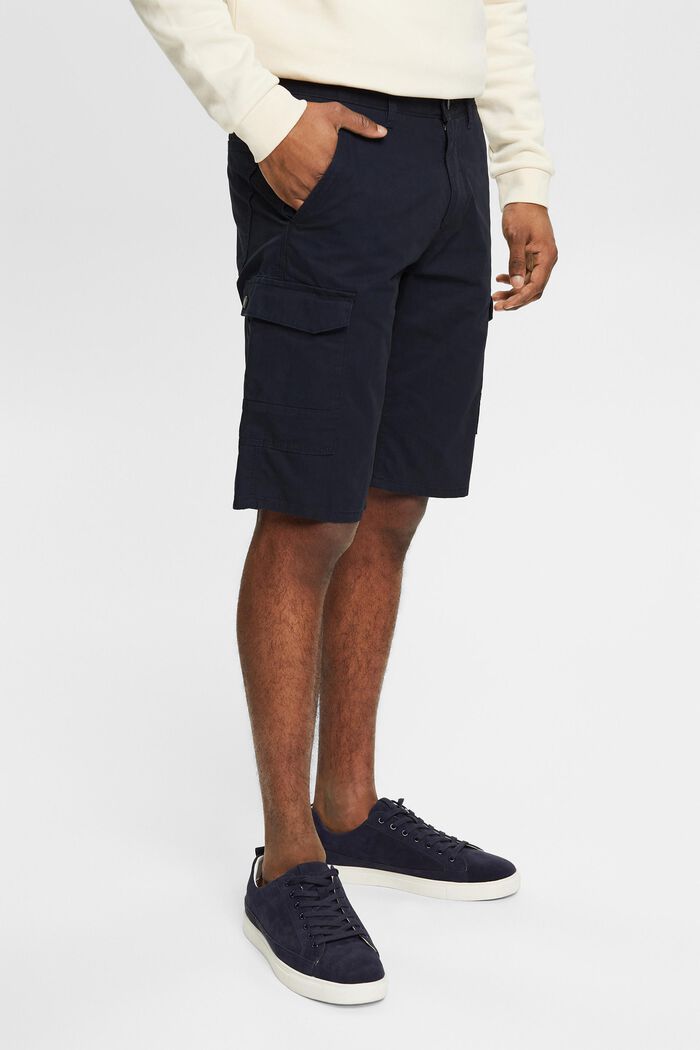 Cargo shorts in 100% cotton, NAVY, detail image number 0