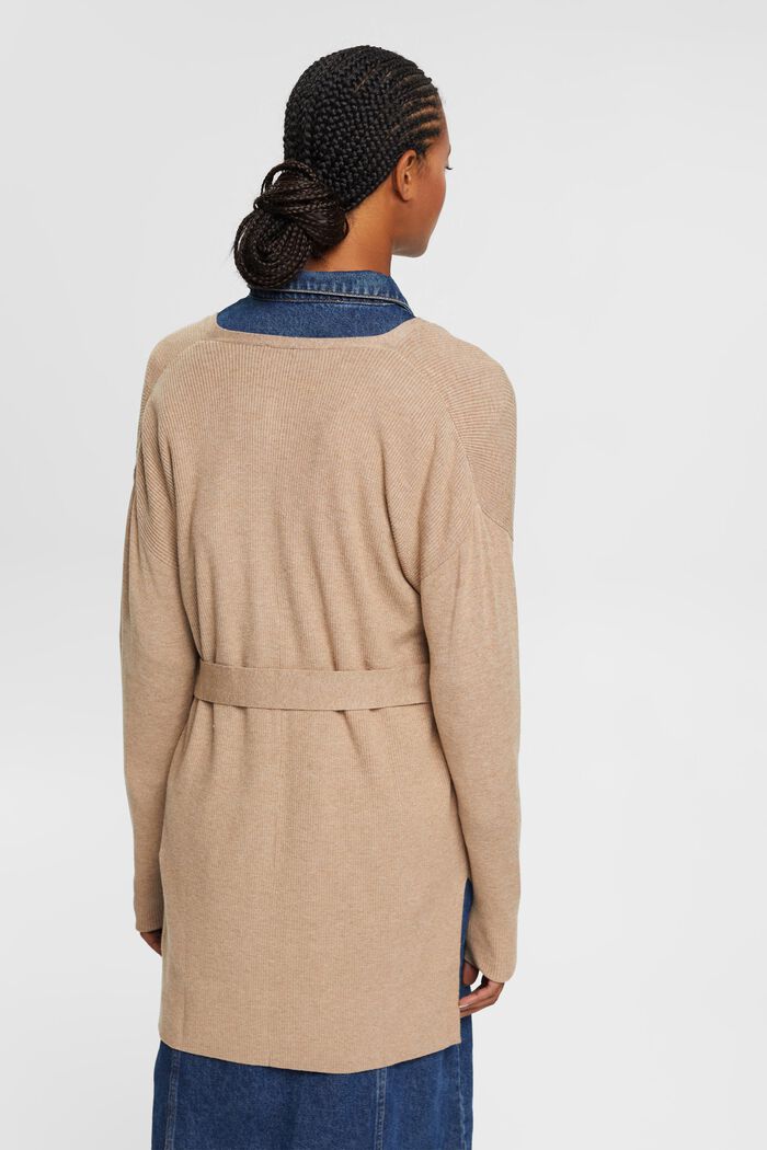 Longline cardigan with belt, TAUPE, detail image number 5