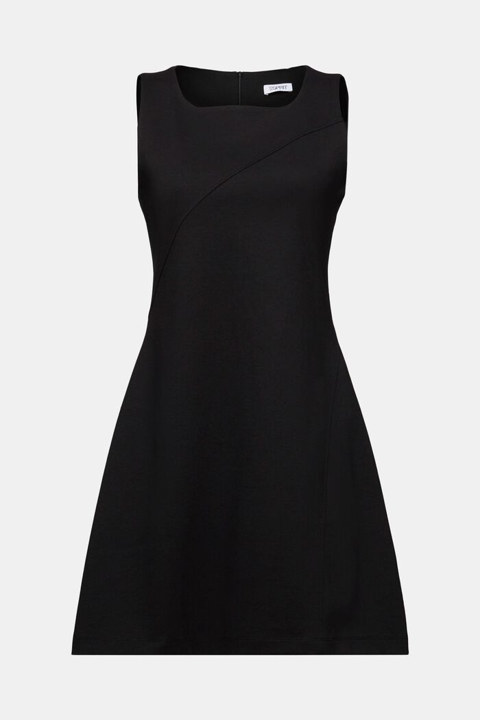 Sleeveless Punto Mini Dress, BLACK, detail image number 6