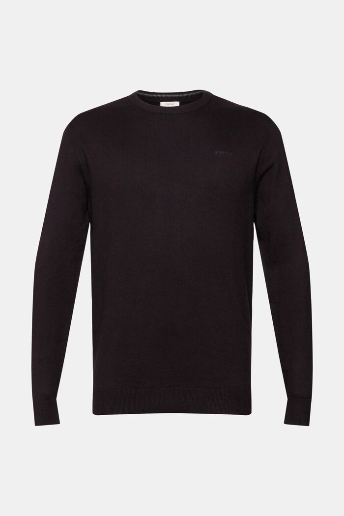 Crew neck jumper with cashmere
