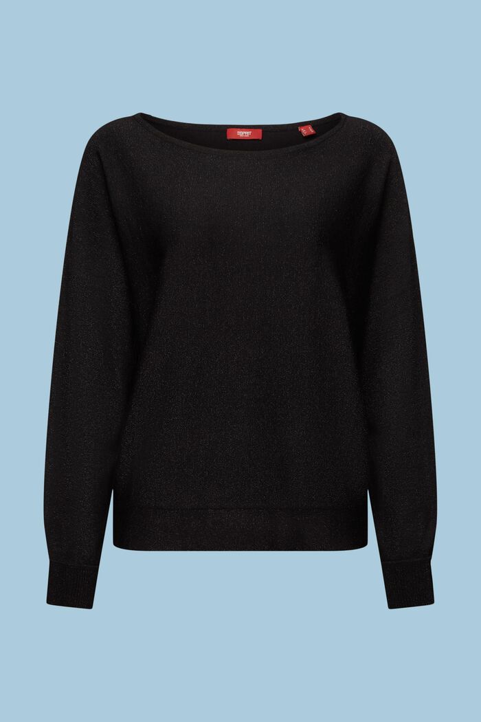Sparkling Batwing Sweater, LENZING™ ECOVERO™, BLACK, detail image number 6
