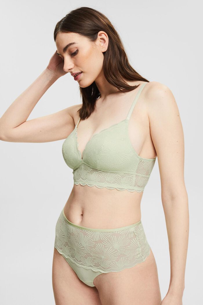 Padded bra with patterned lace