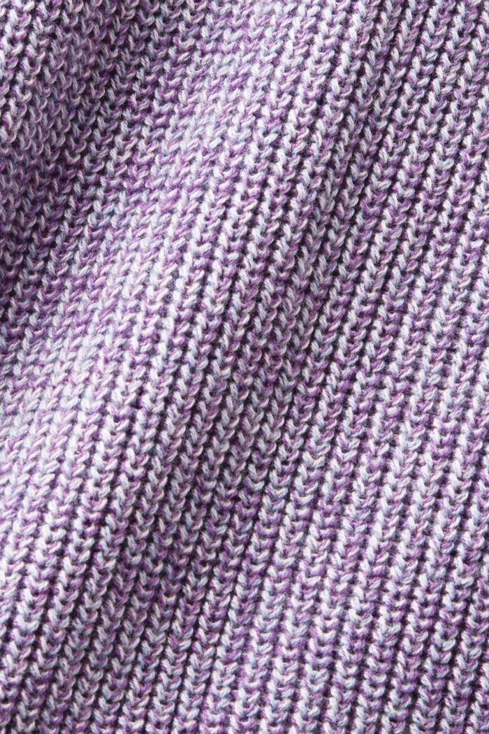 Marled Knit Zip-Up Cardigan, VIOLET, detail image number 5