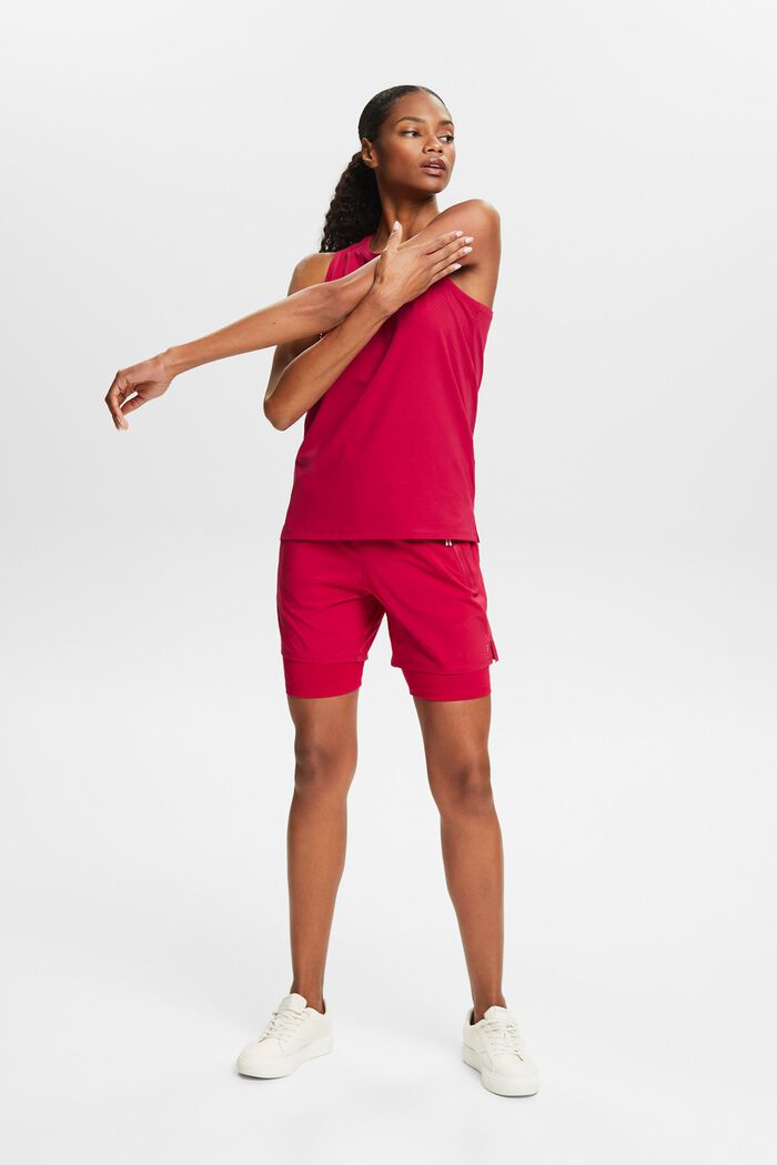 Active Sleeveless Top, DARK RED, detail image number 1