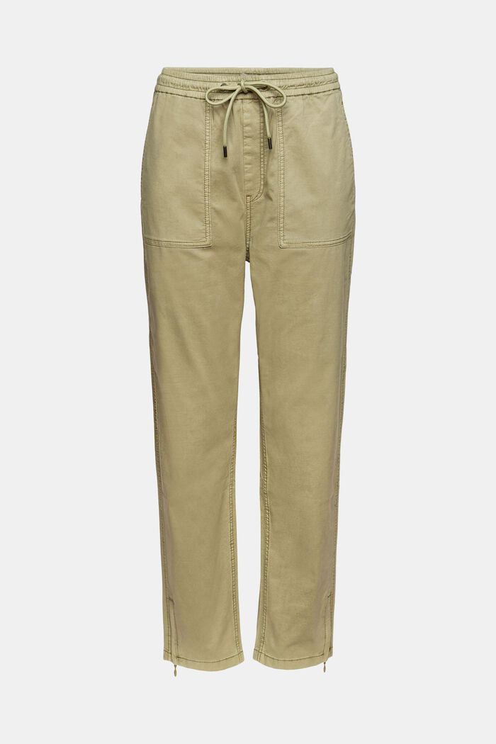 Stretch trousers with an elasticated waistband, organic cotton