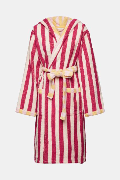 Striped unisex cotton bathrobe