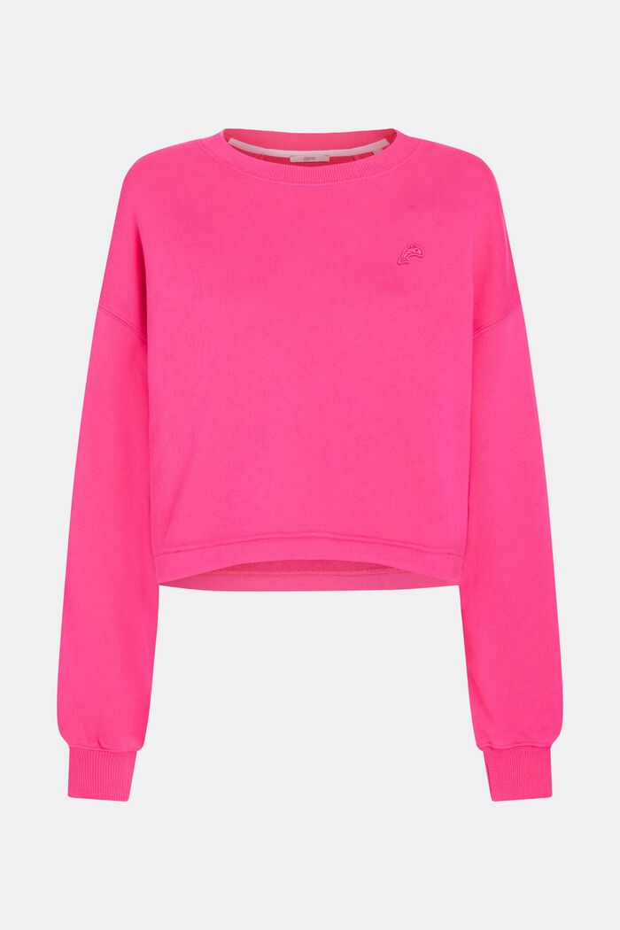Color Dolphin Cropped Sweatshirt, PINK FUCHSIA, overview
