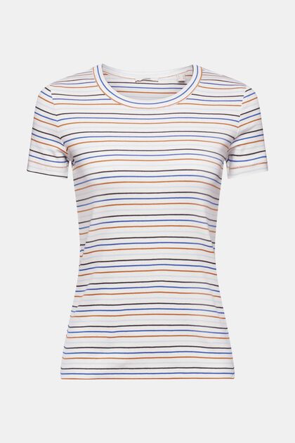 Striped cotton T-shirt, OFF WHITE COLORWAY, overview