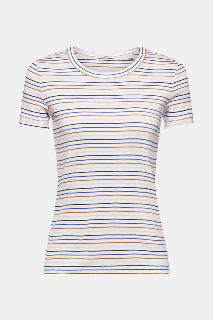 Striped cotton T-shirt, OFF WHITE COLORWAY, detail image number 6