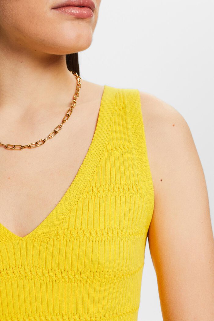 V-Neck Sweater Tank, YELLOW, detail image number 2