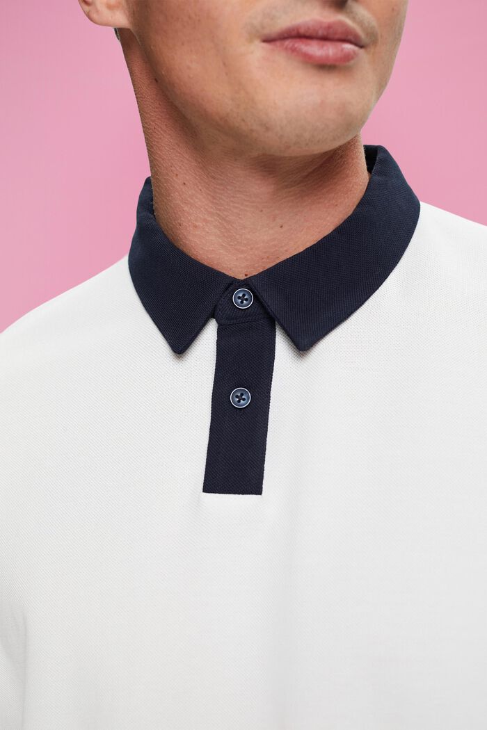 Cotton pique polo shirt, OFF WHITE, detail image number 2