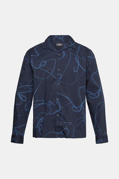 Shirt with a pattern, NAVY, overview