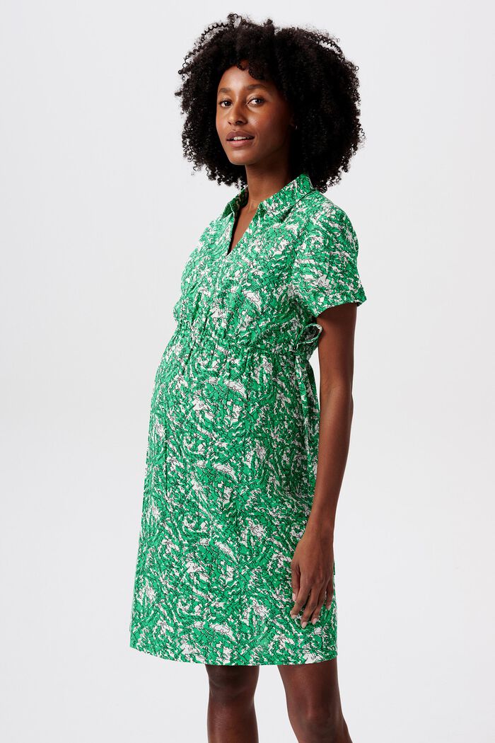 MATERNITY Wrap-Over Shirt Dress, BRIGHT GREEN, detail image number 0