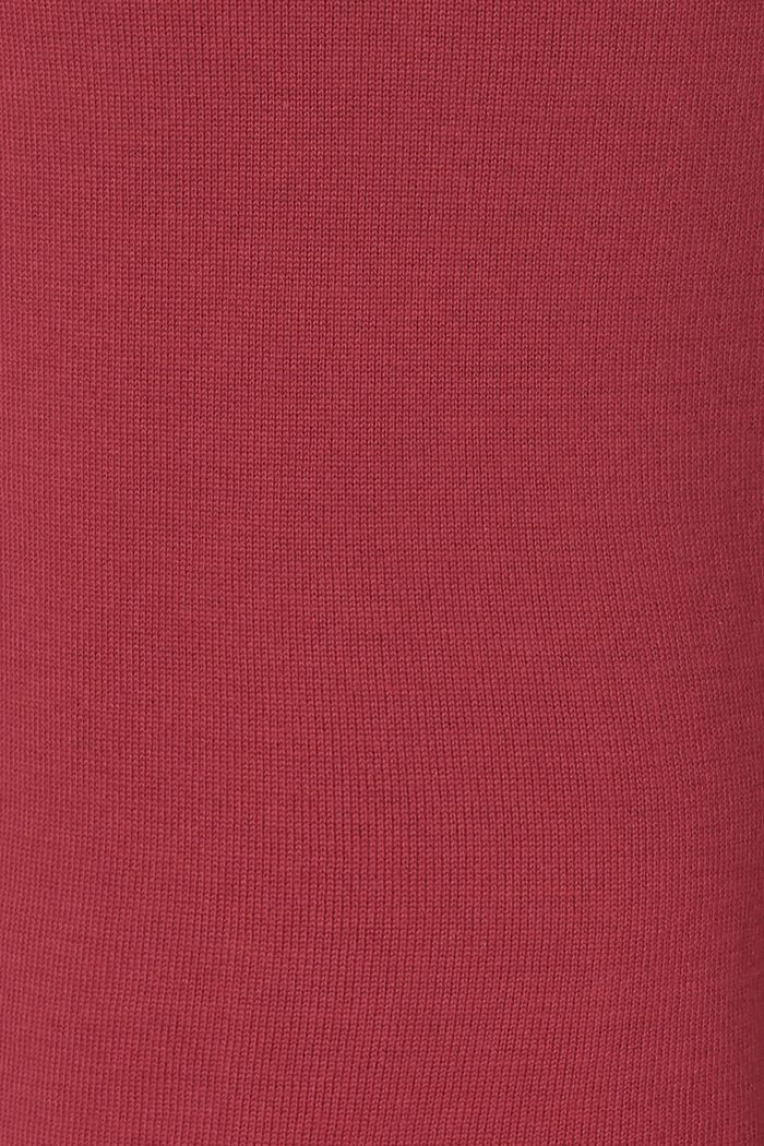 Knitted midi dress with detachable belt, DARK RED, detail image number 3