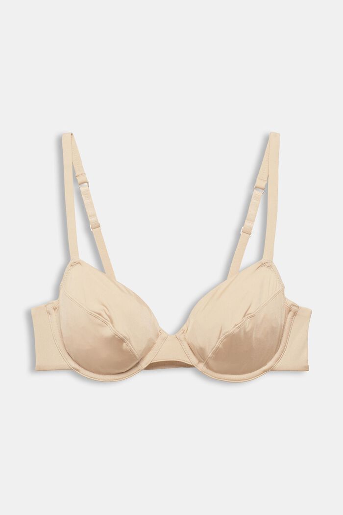 Recycled: microfibre underwire bra, DUSTY NUDE, overview