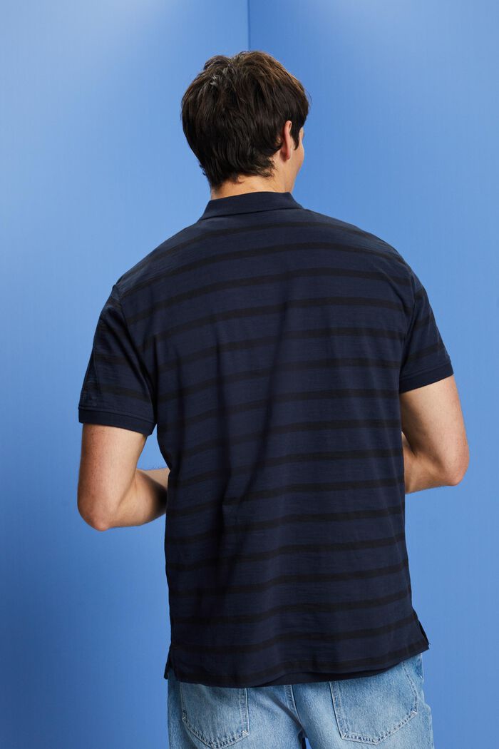 Striped Cotton Polo, NAVY, detail image number 3
