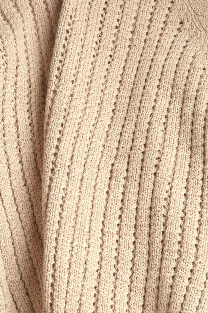 Openwork knit cardigan, organic cotton, SAND, detail image number 1