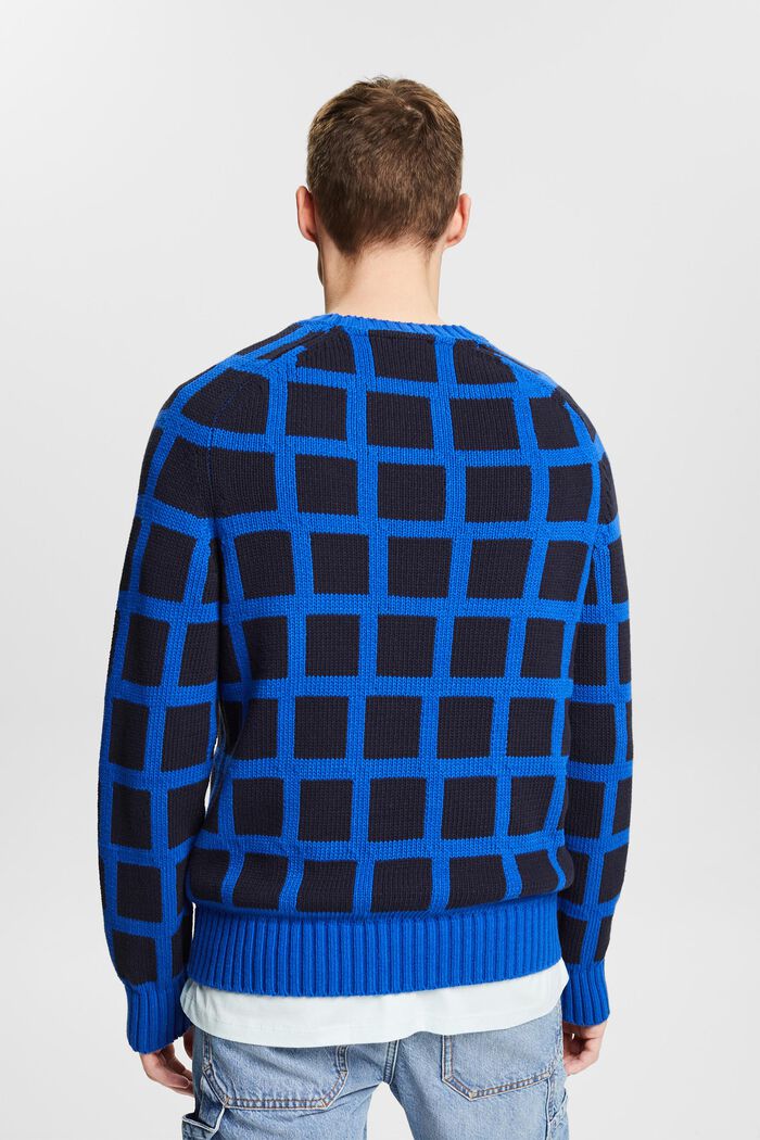 Logo Grid Chunky Knit Sweater, BRIGHT BLUE, detail image number 2