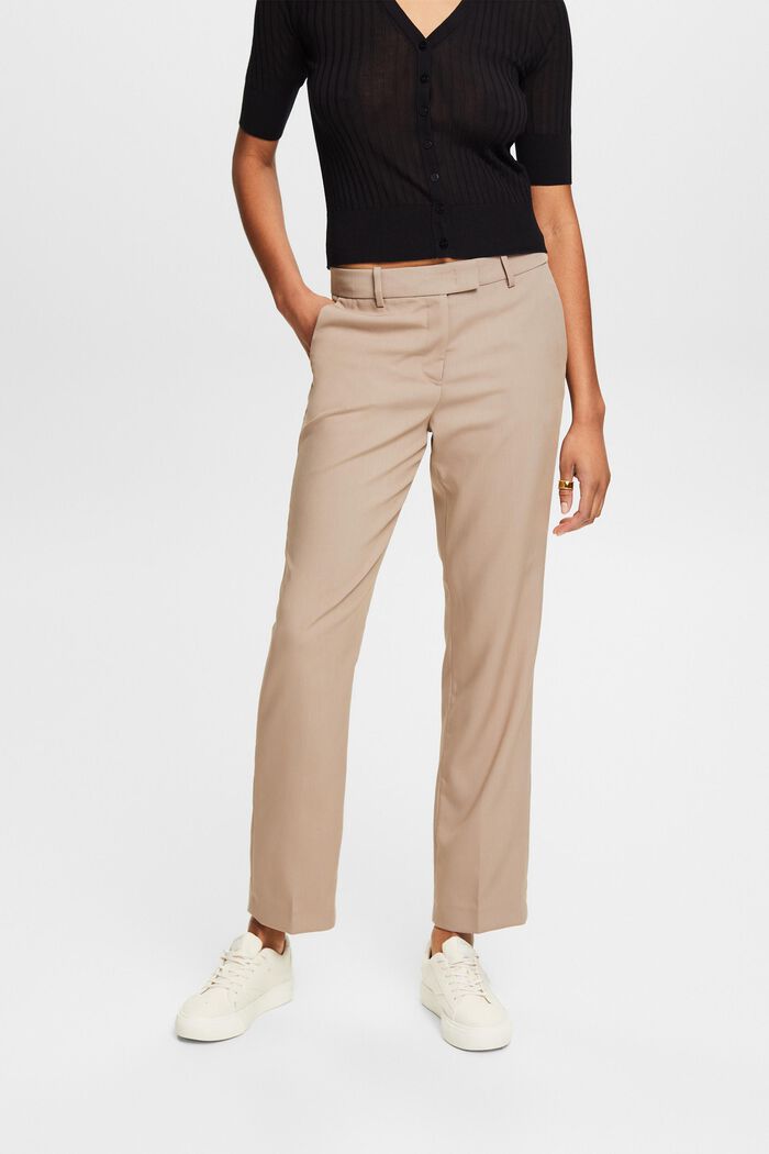 Low-Rise Straight Pants, LIGHT TAUPE, detail image number 0