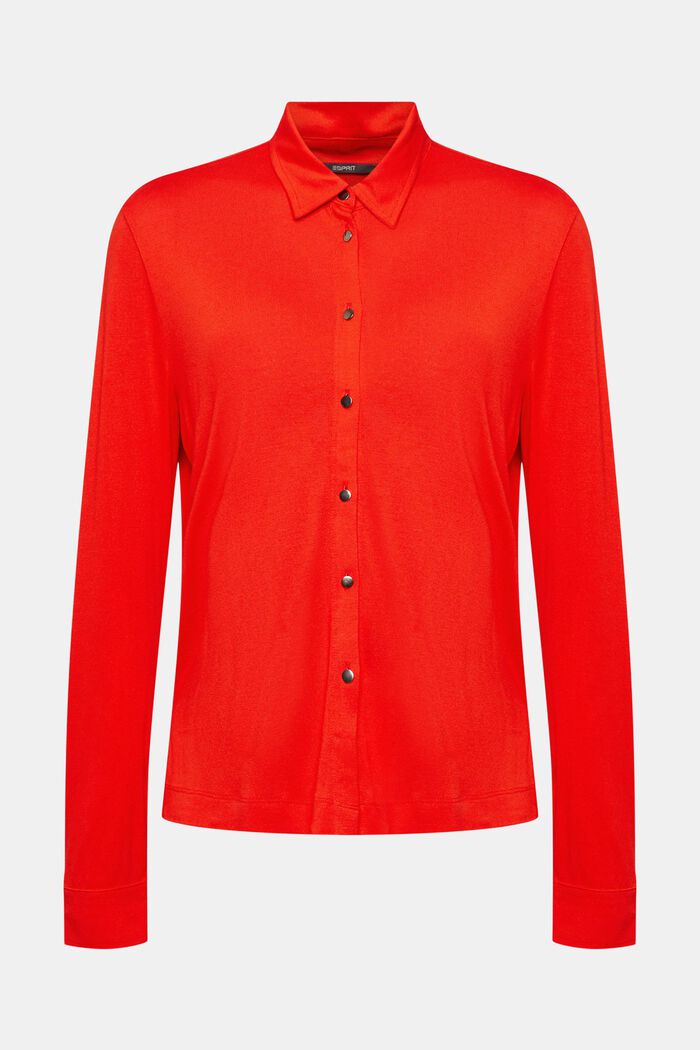 Jersey blouse, LENZING™ ECOVERO™, RED, overview