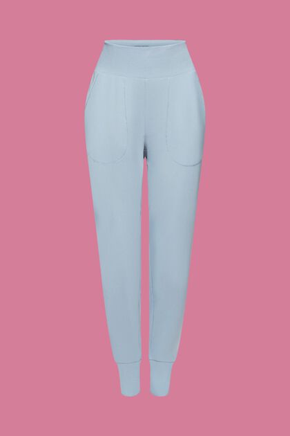 Cotton-jersey sports trousers, PASTEL BLUE, overview
