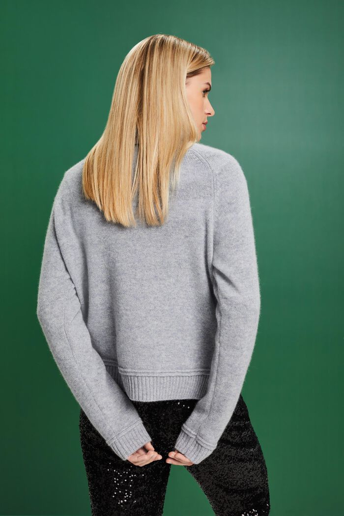 Cashmere Turtleneck Sweater, LIGHT GREY, detail image number 3