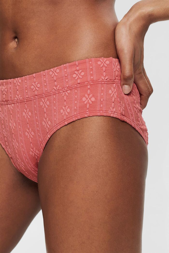Bikini bottoms with a textured pattern, BLUSH, detail image number 1