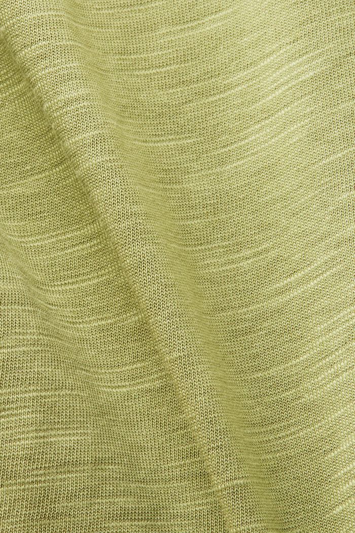 Eyelet Sleeve Cotton T-Shirt, PISTACHIO GREEN, detail image number 5