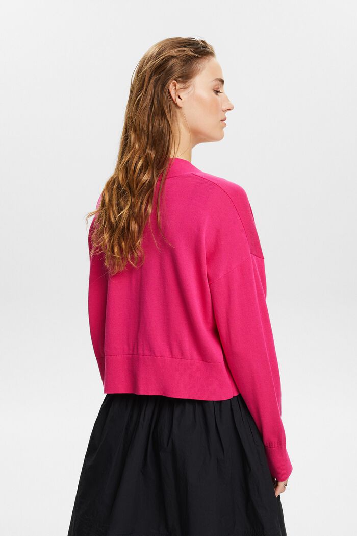 Open-Front Sweater Cardigan, PINK FUCHSIA, detail image number 2