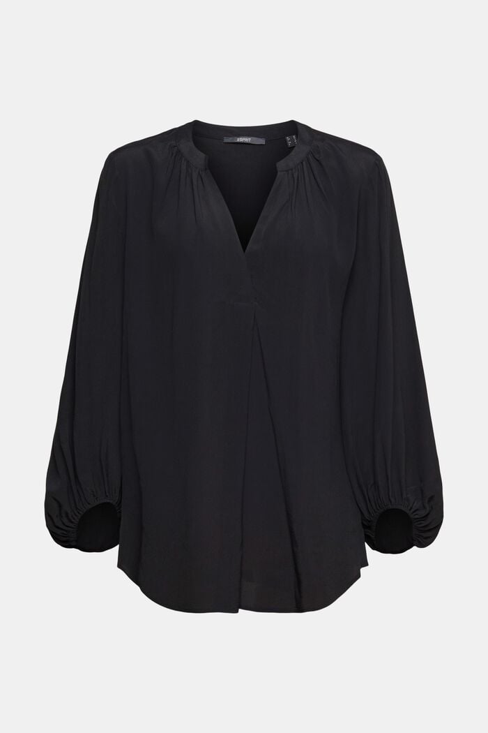 Blouse with a cup-shaped neckline