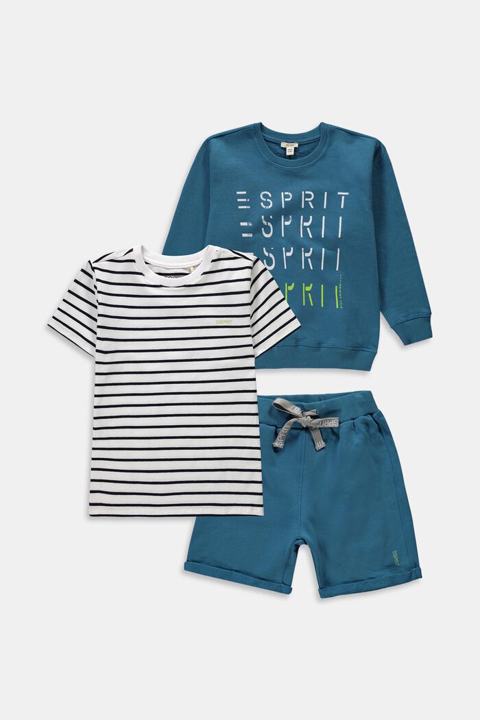 Set: sweatshirt, top and shorts, TURQUOISE, overview