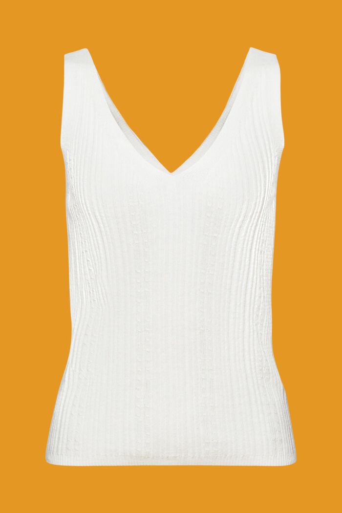 V-Neck Sweater Top, OFF WHITE, detail image number 5