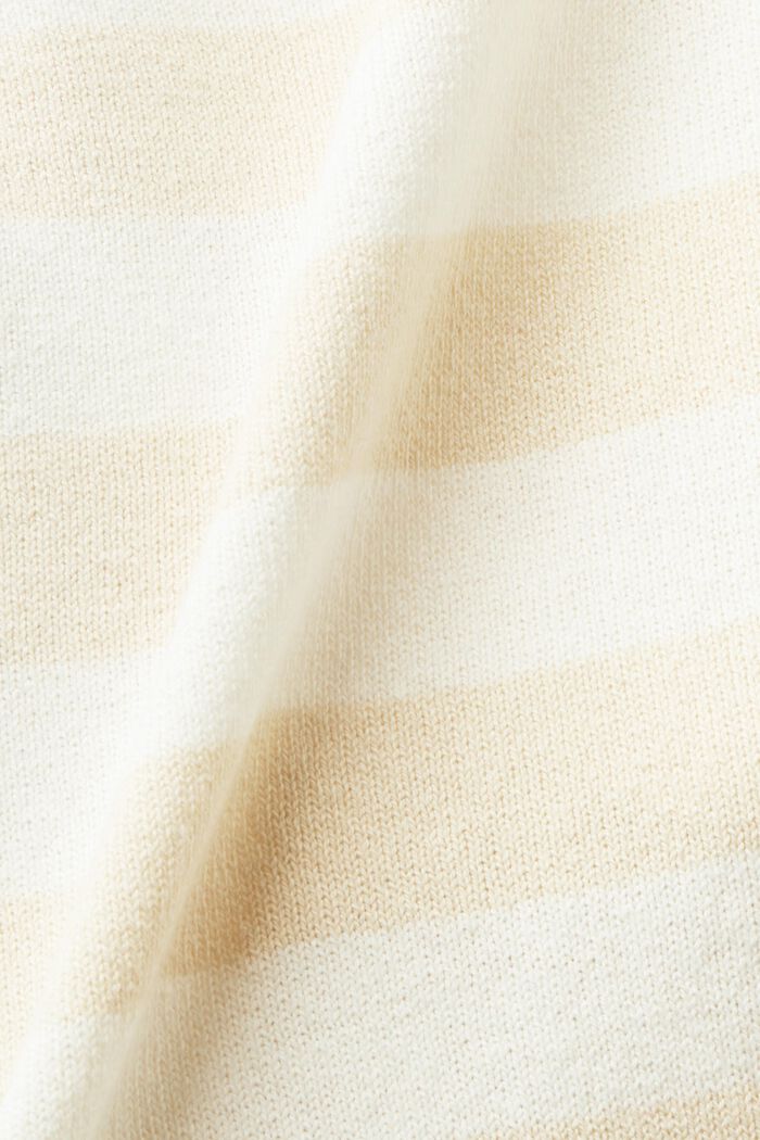 Striped Cotton-Linen Sweater, CREAM BEIGE, detail image number 4