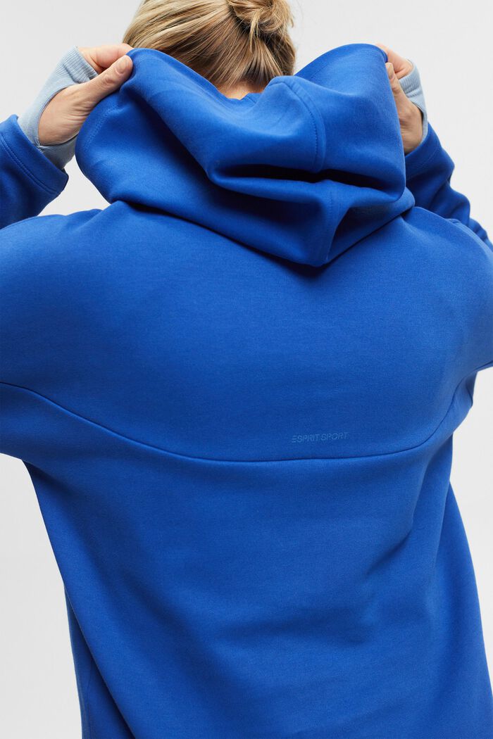 Sweatshirt hoodie, organic cotton blend, BRIGHT BLUE, detail image number 2