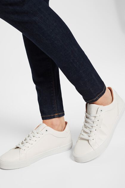 Faux leather trainers