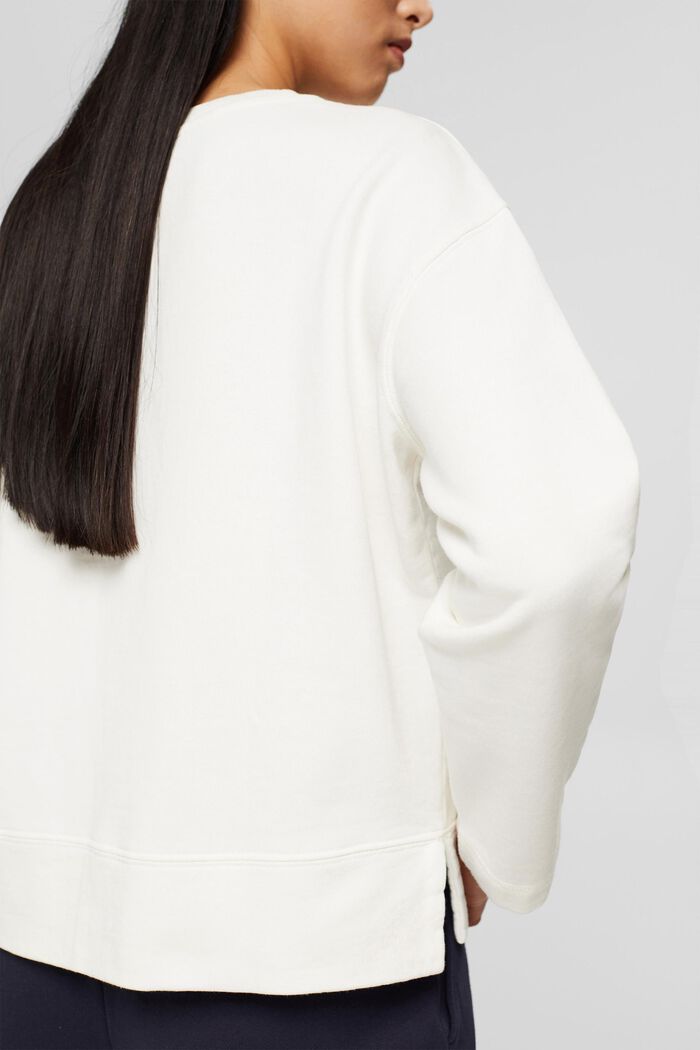 Pure cotton sweatshirt, OFF WHITE, detail image number 0